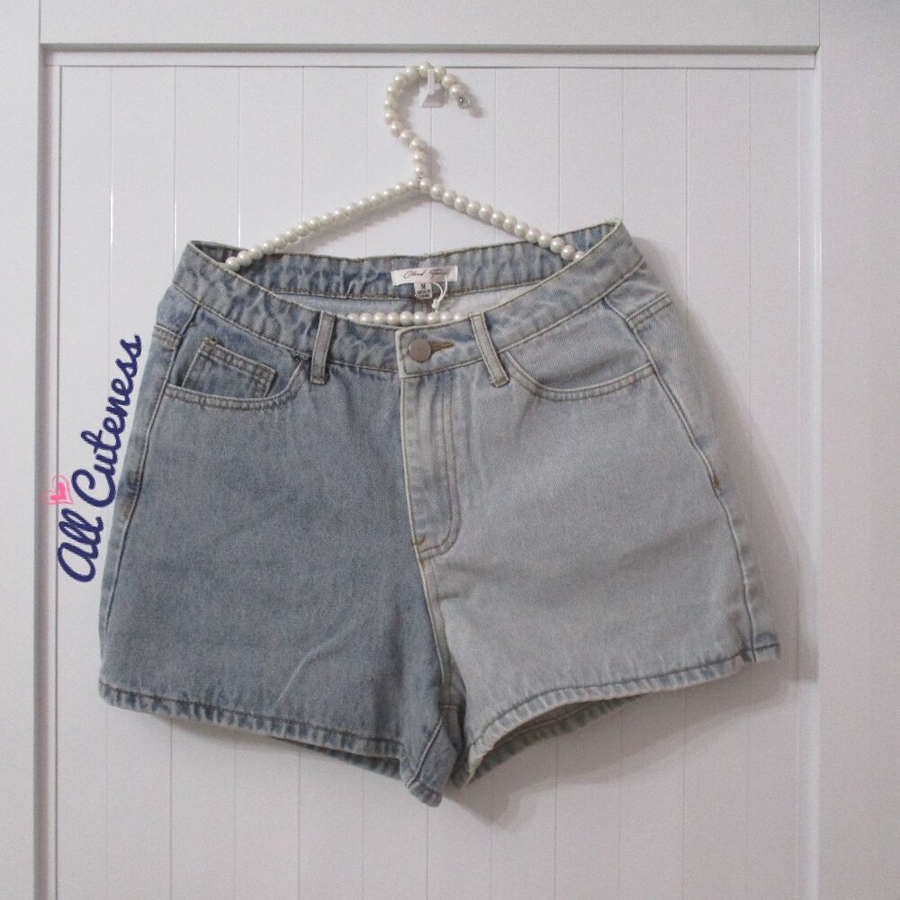 Cloud Ten Color Block Denim Jean Shorts Size M